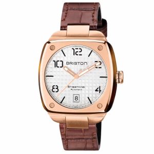 MONTRE BRISTON STREAMLINER URBAN AUTO ACIER GOLD ET ACÉTATE – BLANC