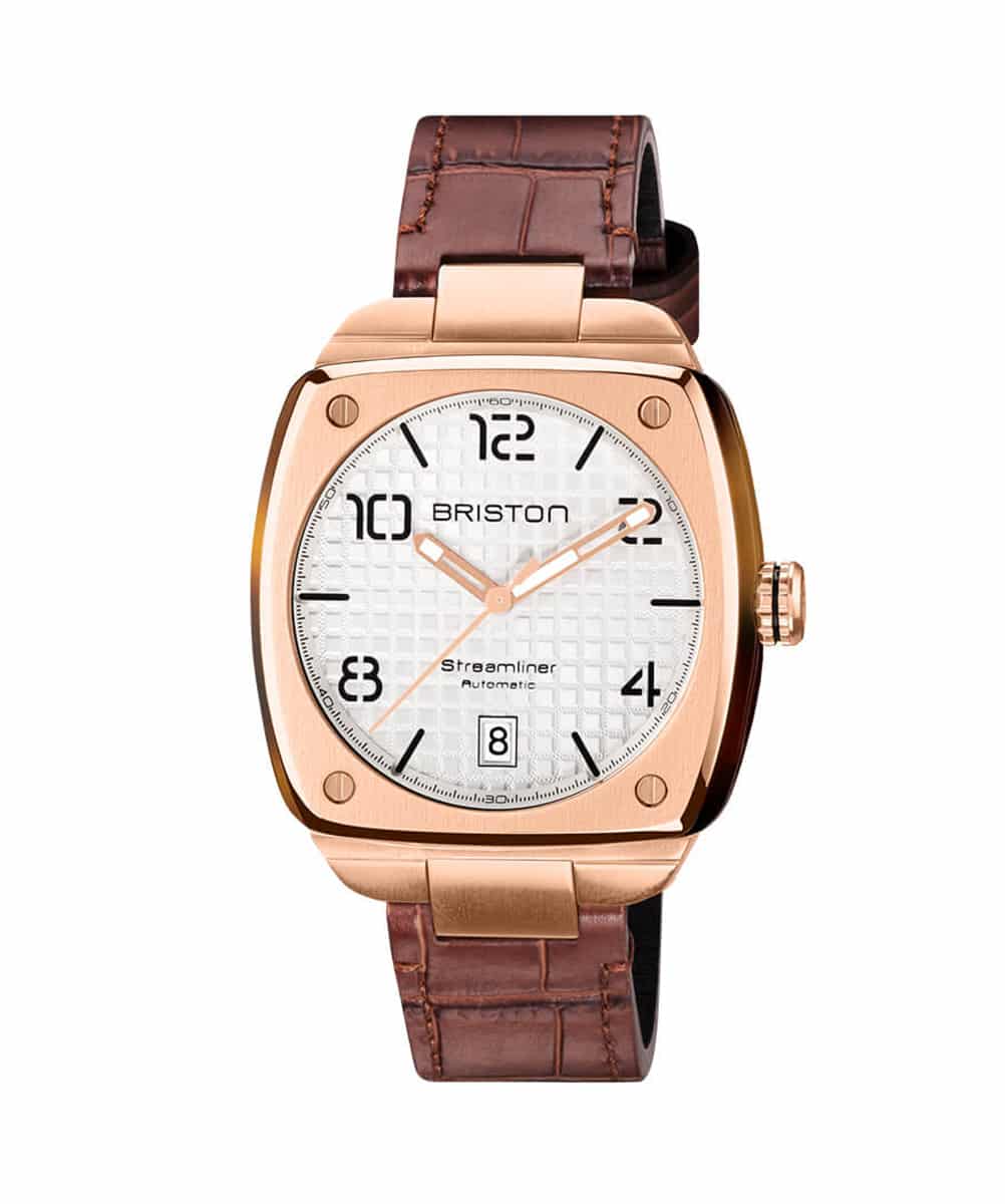 MONTRE BRISTON STREAMLINER URBAN AUTO ACIER GOLD ET ACÉTATE – BLANC