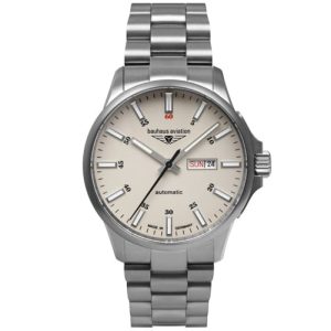 MONTRE BAUHAUS AVIATION AUTOMATIC DAY-DATE STEEL