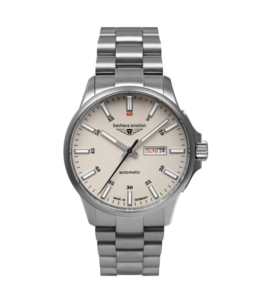 MONTRE BAUHAUS AVIATION AUTOMATIC DAY-DATE STEEL