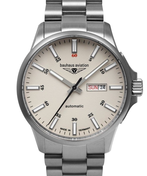 MONTRE BAUHAUS AVIATION AUTOMATIC DAY-DATE STEEL – Image 2
