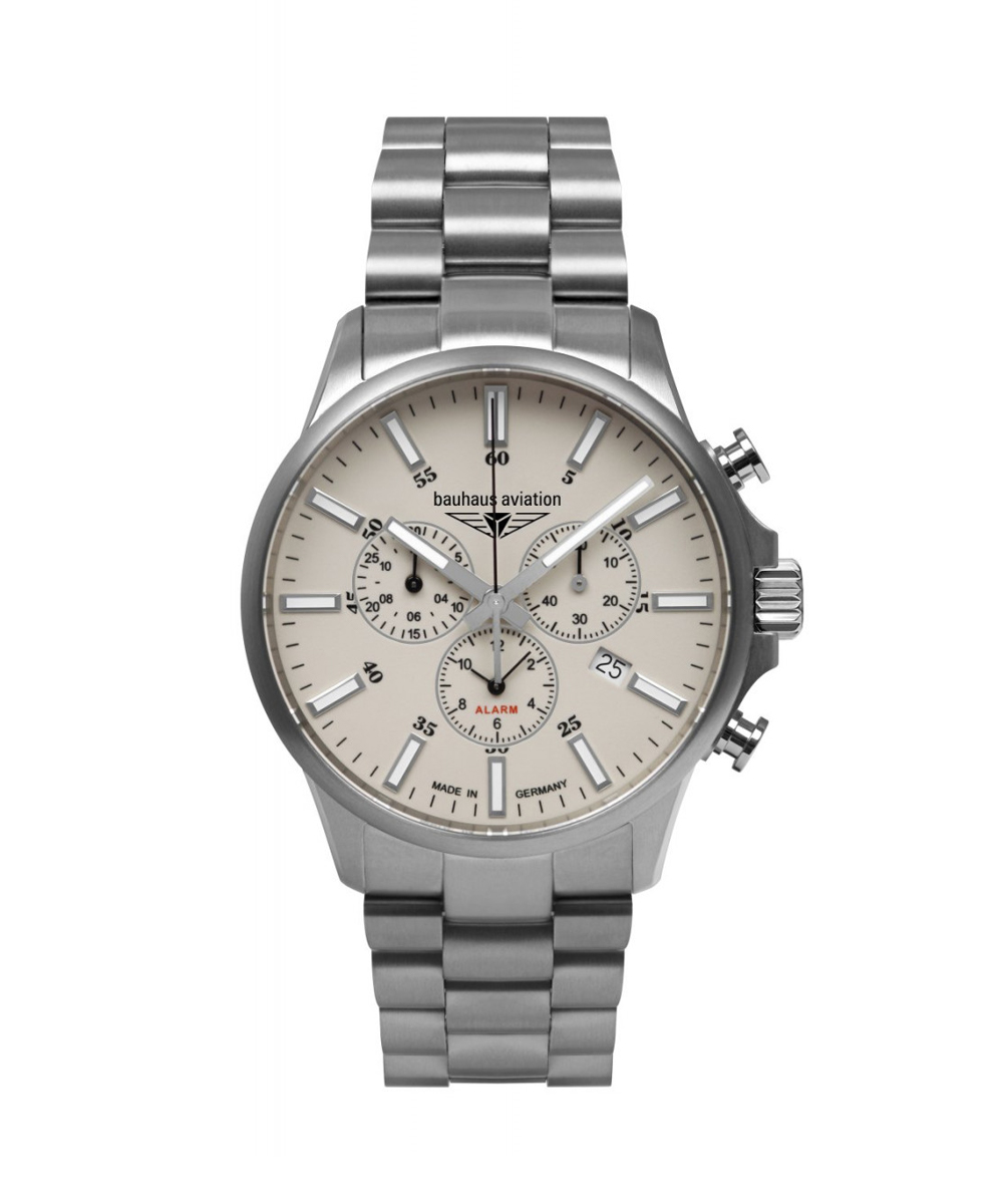 MONTRE BAUHAUS AVIATION CHRONOGRAPHE ACIER
