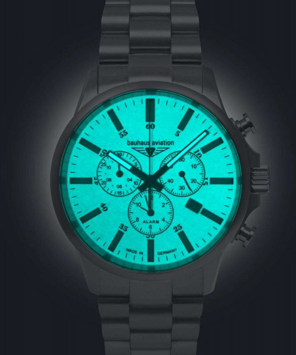 MONTRE BAUHAUS AVIATION CHRONOGRAPHE ACIER – Image 3