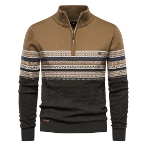 Albert - Pull chic avec demi-zip pour hommes