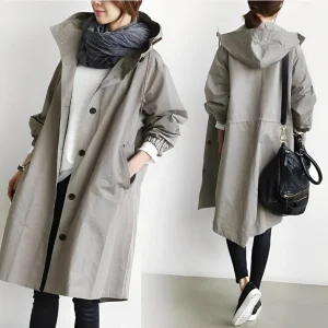 Alicia - Trench-coat à capuche pour femme