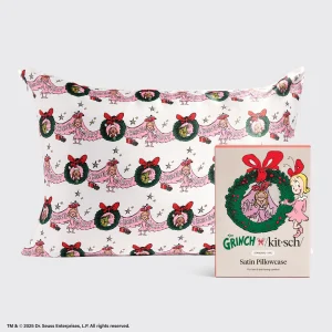 The Grinch x Kitsch Satin Pillowcase in Cindy Lou Who