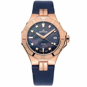 MONTRE EDOX DELFIN THE ORIGINAL DIVER DATE LADY BLUE