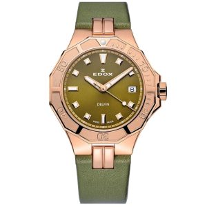 MONTRE EDOX DELFIN THE ORIGINAL DIVER DATE LADY GREEN