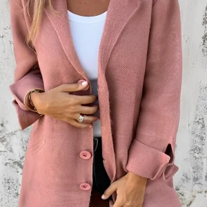 Meridith - Élégant manteau long à col à revers pour femmes