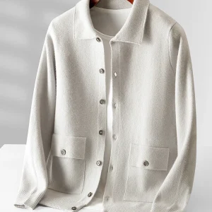 Herbert - Cardigan chic en tricot dense avec poches pour hommes