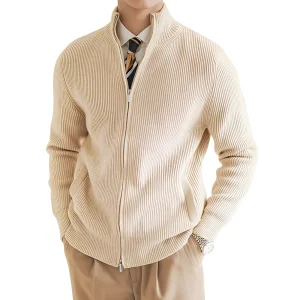 Mark - Veste en maille chaude et traditionnelle avec motif côtelé pour hommes