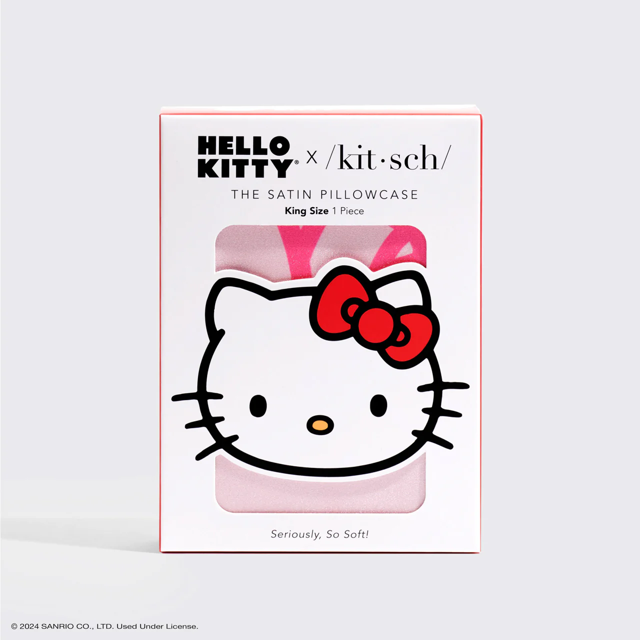 Kitsch x Hello Kitty Satin Pillowcase in Pink Hello Kitty Faces - King – Image 3