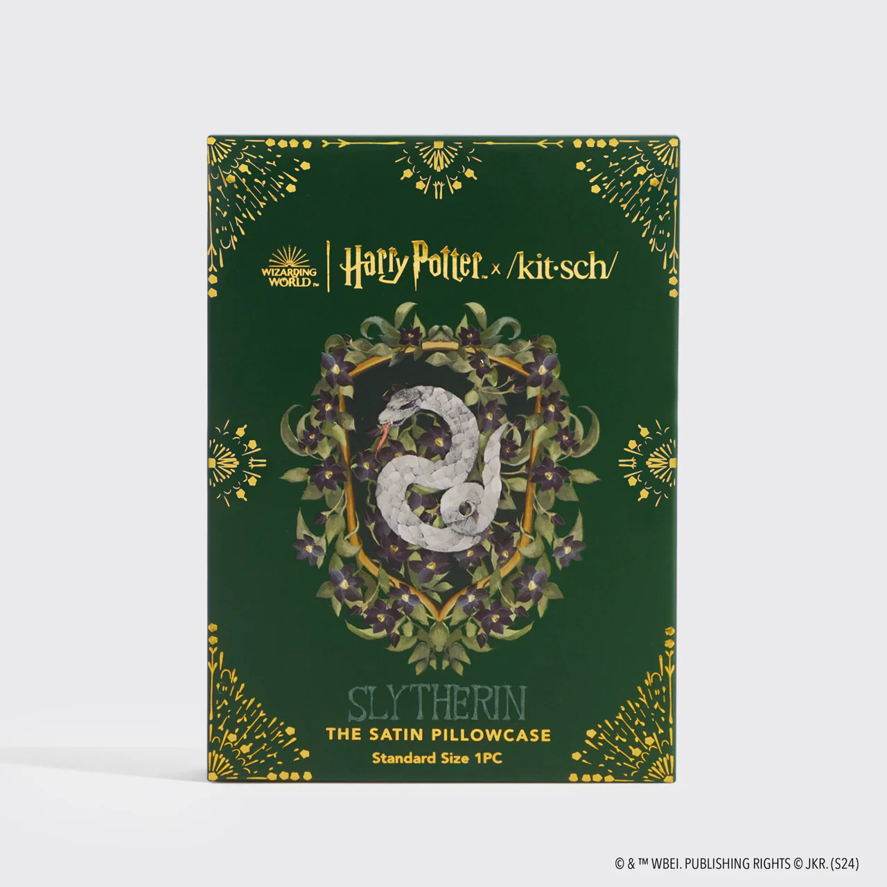 Kitsch x Harry Potter Satin Pillowcase in Slytherin – Image 3