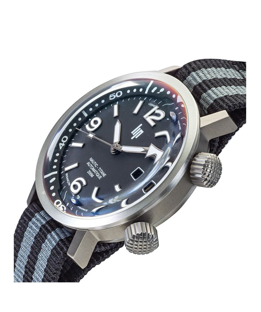 MONTRE LIP GRANDE NAUTIC SKI TITANE 41 MM NOIR – Image 2