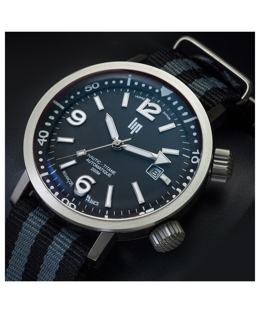 MONTRE LIP GRANDE NAUTIC SKI TITANE 41 MM NOIR – Image 3
