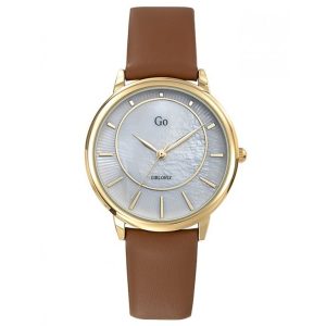 MONTRE GO MADEMOISELLE ACIER DORÉ CUIR MARRON