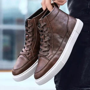 Albert - High-Top-Sneaker décontracté en cuir pour hommes