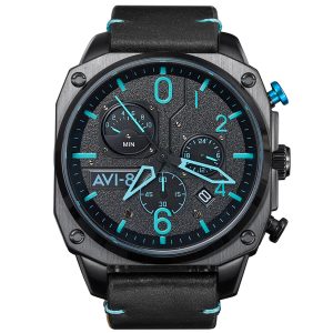 MONTRE AVI-8 HAWKER HUNTER RETROGRADE BLEU