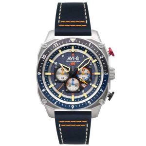 MONTRE AVI-8 HAWKER HUNTER DUAL TIME CHRONOGRAPH BLEU