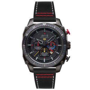 MONTRE AVI-8 HAWKER HUNTER DUAL TIME CHRONOGRAPH NOIR