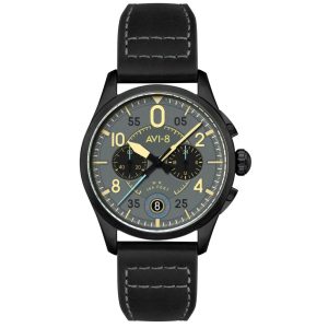 MONTRE AVI-8 SPITFIRE GRIS FONCE CHRONOGRAPHE