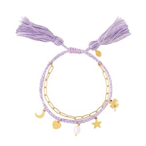 BRACELET COLOMBE DOUBLE EN BRELOQUE AVEC PERLE