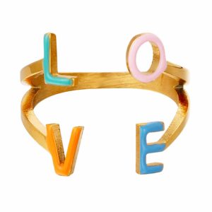 BAGUE AIMÉE EN MOTIF LOVE