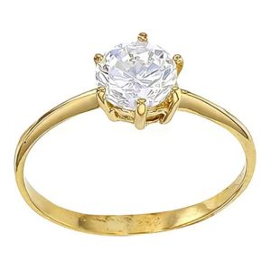 BAGUE MIA SOLITAIRE EN OXYDE DE ZIRCONIUM ET OR
