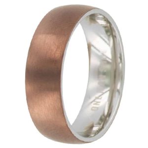 BAGUE LÉANDRE LISSE EN ACIER COULEUR CHOCOLAT