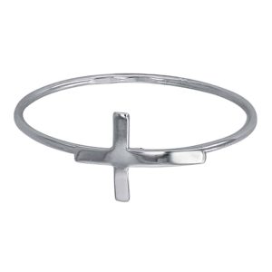 BAGUE LUTRICIA CROIX EN ARGENT