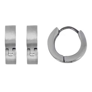 BOUCLES D’OREILLES CHARLES RONDES ACIER MAT