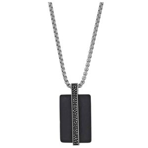 COLLIER HOMME HUGO EN ACIER DESIGN REPTILE