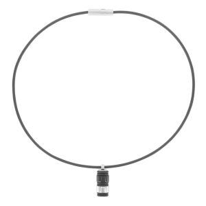 COLLIER SAMUEL CORDON CAOUTCHOUC NOIR ET PENDENTIF ACIER
