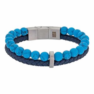 BRACELET LIONEL 2 RANGS EN CUIR DE BOVIN