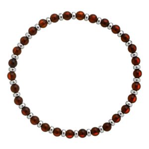 BRACELET DOMINIQUE ÉLASTIQUE HOMME AVEC PERLES EN AMBRE