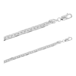 BRACELET MARIO HOMME MAILLE FORÇAT DIAMANTÉE PLATE