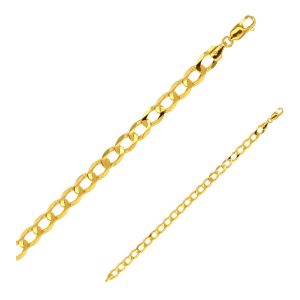 BRACELET BIEN MAILLE GOURMETTE PLATE EN OR