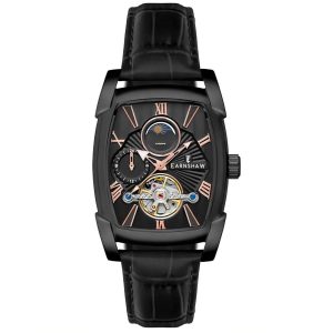MONTRE EARNSHAW HERITAGE KENSINGTON NOIR CUIR