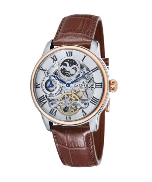 MONTRE EARNSHAW LONGITUDE DUAL TIME AUTOMATIC FINE BROWN