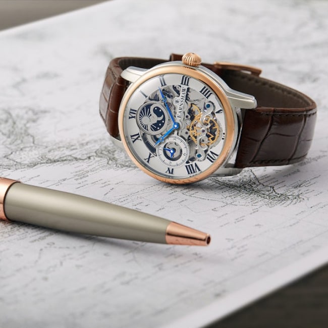 MONTRE EARNSHAW LONGITUDE DUAL TIME AUTOMATIC FINE BROWN – Image 5