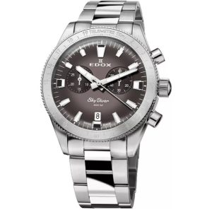 MONTRE EDOX PARACHUTISTE CHRONOGRAPHE GRIS