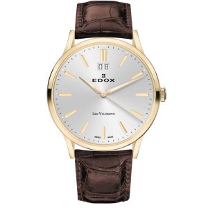 MONTRE EDOX LES VAUBERTS GRANDE DATE BOITIER DORÉ