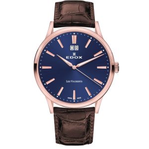 MONTRE EDOX LES VAUBERTS GRANDE DATE ROSE BLEU
