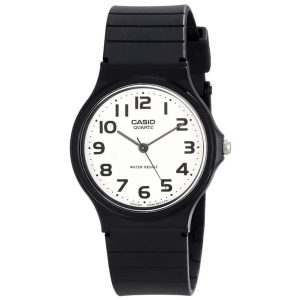 MONTRE CASIO ANALOGIQUE MIXTE NOIR CADRAN BLANC