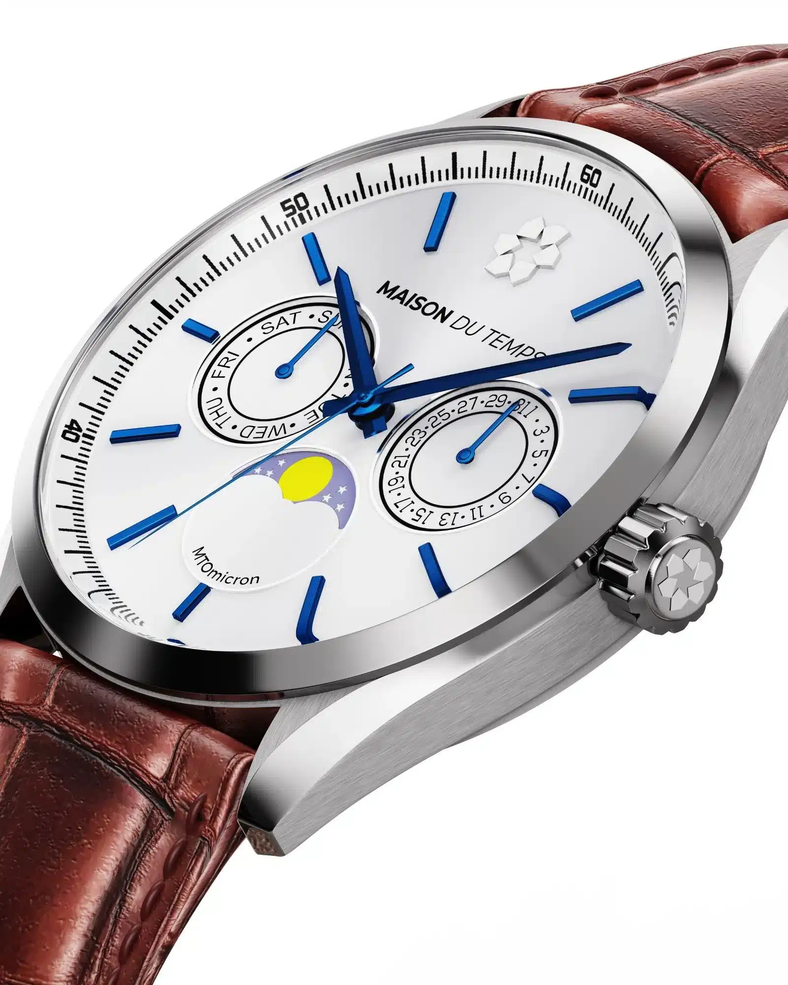 MONTRE MAISON DU TEMPS MTOMICRON MOONPHASE CUIR MARRON – Image 3