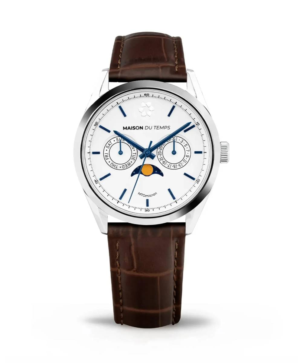 MONTRE MAISON DU TEMPS MTOMICRON MOONPHASE CUIR MARRON