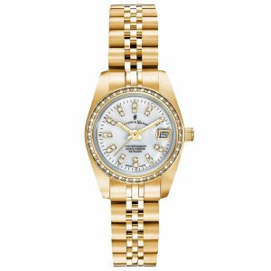 MONTRE JACQUES DU MANOIR BLANC DORÉ INSPIRATION 26MM