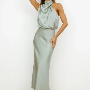 Elianna – Robe midi élégante avec décolleté asymétrique