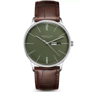 MONTRE STERNGLAS BERLIN VERT OLIVE ARGENT