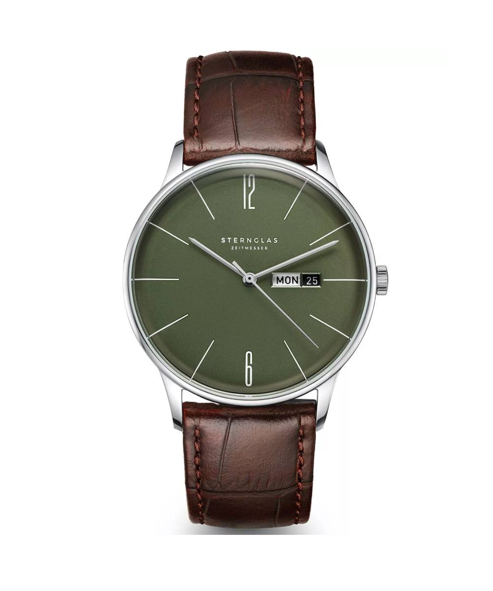 MONTRE STERNGLAS BERLIN VERT OLIVE ARGENT